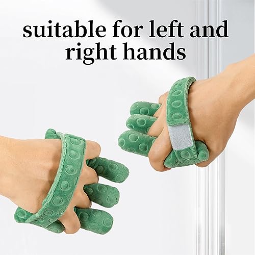 Adjustable Removable Finger Separator Protector Hand Contracture Cushion Padding Pillow Prevention Aid Training Tool With Fingers Hands Splints (Green) Green