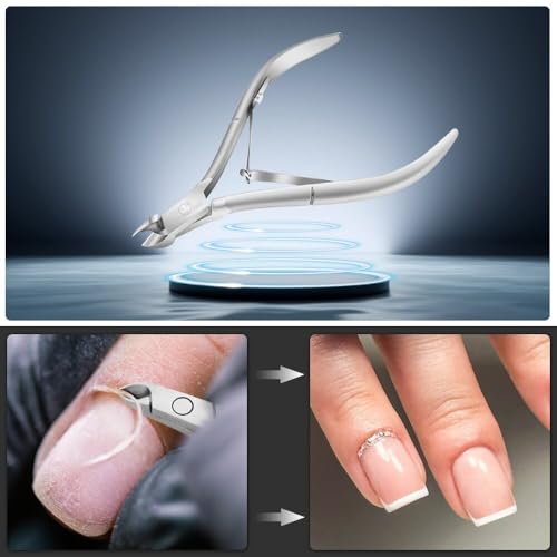2 Pack Cuticle Nipper Cuticle Remover Cuticle Trimmer Stainless Steel Cuticle Cutter Clipper Nail Tools for Fingernails and Toenails