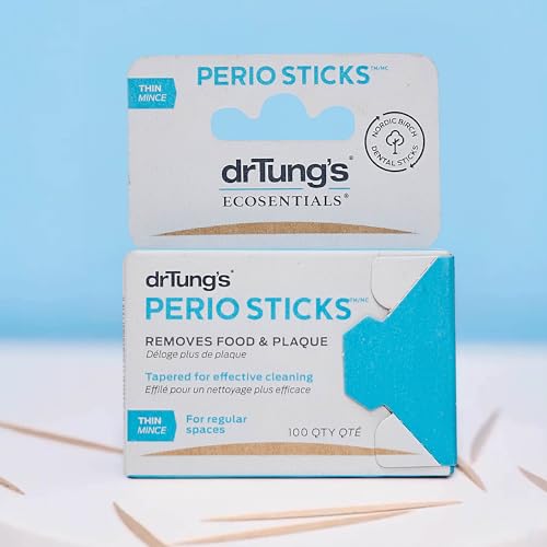 DrTung's Dental Sticks for Teeth & Gum Cleaning - Thin, 100 Count, 6 Pack 100 Count (Pack of 6)