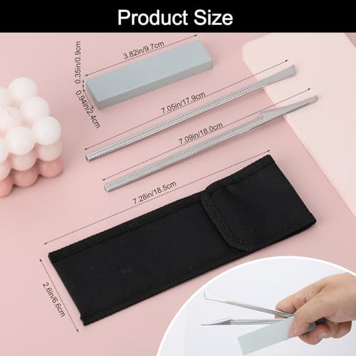 Segbeauty 2pcs Stainless Steel Ingrown Toenail Removal Kit with 1000 Grit Whetstone, Professional Pedicure Tools for Feet, Foot Scraper for Dead Skin Removal, At Home Foot Care Cuticle Remover Kit Scraper + Inclined Knife