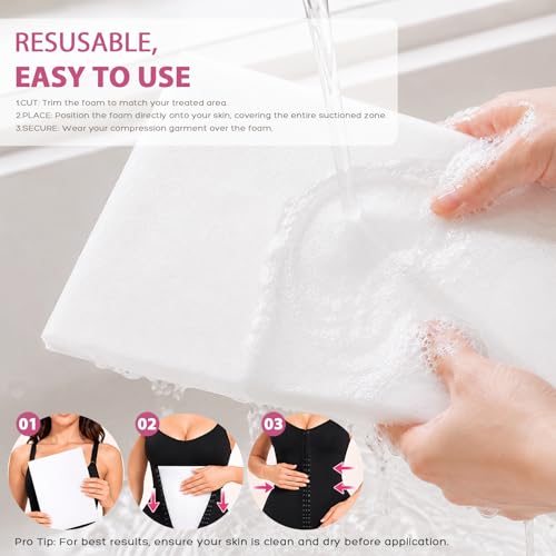 5 Pack 0.6IN Medical-Grade Lipo Foam Pads for Post Surgery