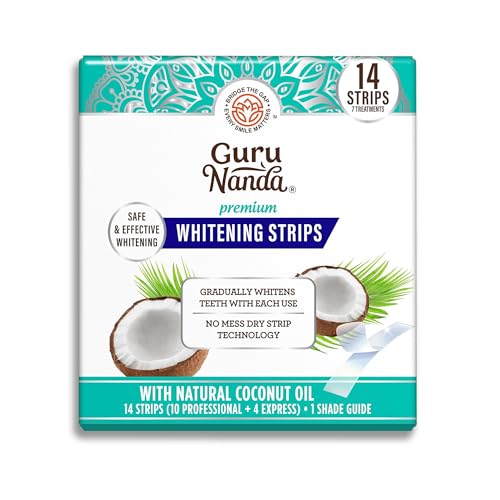 GuruNanda Double Bright Smile Kit – Ready-to-Use Whitening Trays & Whitening Strips for Quck, Even Whitening & a Radiant, Confident Smile, 7 Treatments Each