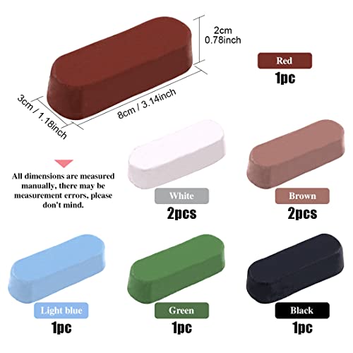 Swpeet 8-Pc Polishing Compound Kit, Including White Diamond, Red Rouge, Black Emery, Brown Tripoli, All Purpose Blue & Green Compounds for Buffing Polishing