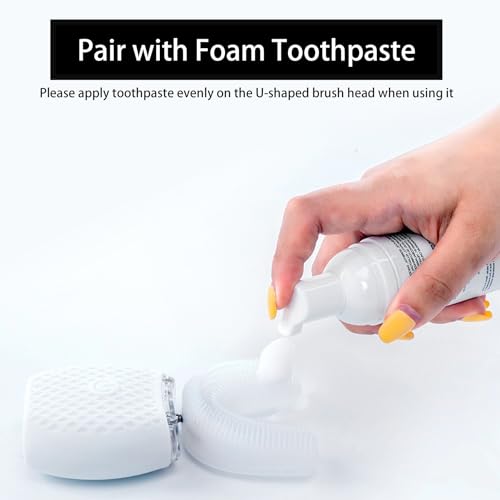 Adult Ultrasonic Automatic Toothbrush Waterproof Travel Timer White