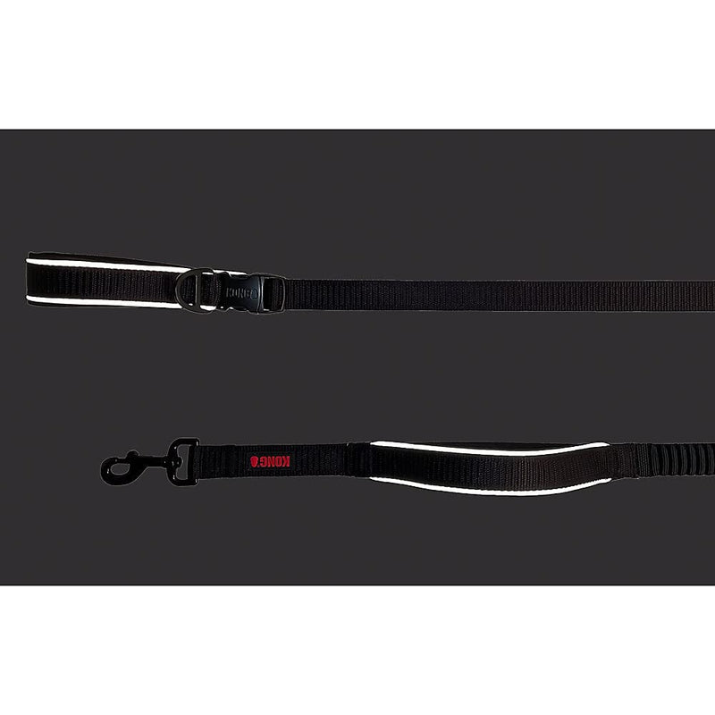 KONG Reflective Shock Absorbing Hands-Free Bungee Dog Leash 6' (Black)