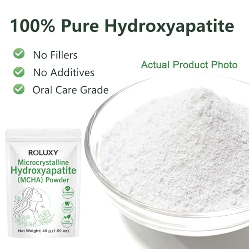 100% Pure Microcrystalline Hydroxyapatite Powder 45g (1.59 oz) | Non-Nano Micro crystalline hydroxyapatite Powder for Teeth | DIY Formulations | unflavored Mcha Crystals 45g (1.59oz)