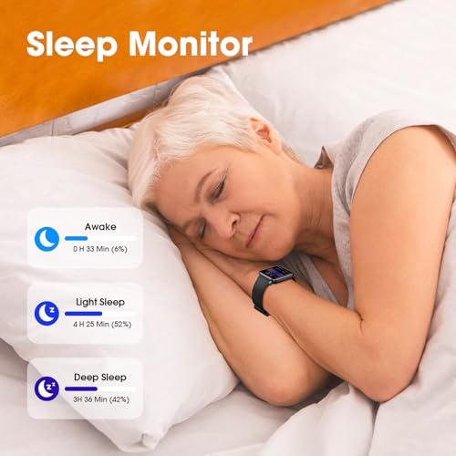 Pedometer Watch Senior Friendly No App No Phone Required, Step Counter Black 1.4''