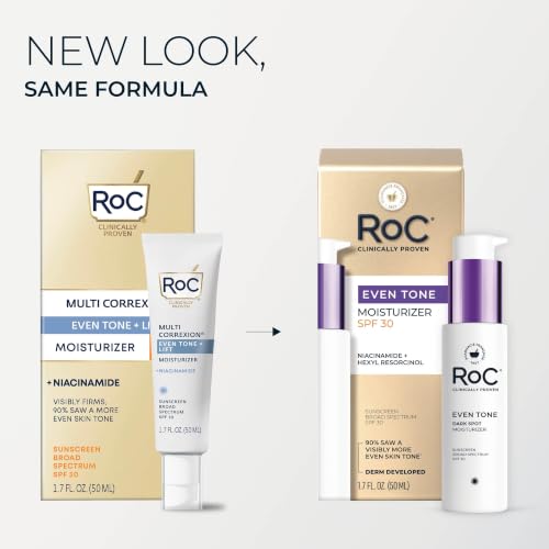 RoC Niacinamide Daily Face Moisturizer SPF 30, 5 in 1 Even Tone + Lift 1.7 Ounce (Pack of 1) Daily Moisturizer 5-in-1