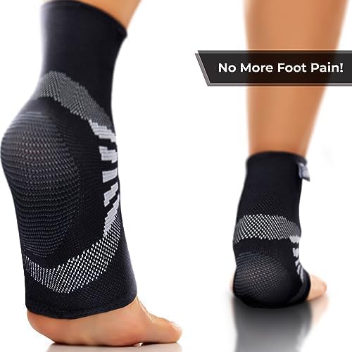 Nordic Lifting Ankle Brace Compression Sleeves (1 Pair) - Professional Support for Men Women Sprained Ankle Achilles Tendonitis Recovery & Prevention - Adjustable Fit with 1 Year Warranty Medium