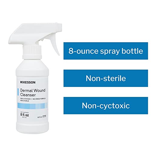 McKesson Dermal Wound Care Cleanser Spray, 8 oz [1 Count] First Aid Wash Solution for Minor Injuries, Cuts, Burns, Scrapes, Sores 1 Count (Pack of 1)