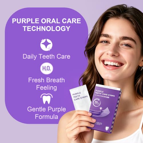 Teeth whitening Strips, Pap Formula Purple Whitening, Gentle Formula 2 Count (Pack of 28)