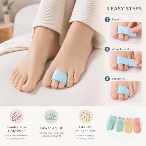 Reusable Buddy Wraps: Hammer Toe Orthosis & Cushion Splint (Pack of 4)