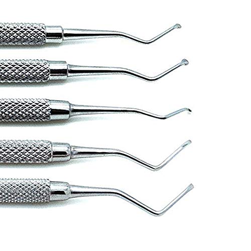 5 Pcs Superior Dental Excavator Spoons 1.2mm, 1.4mm, 1.8mm, 2mm, 2.5mm Instrument