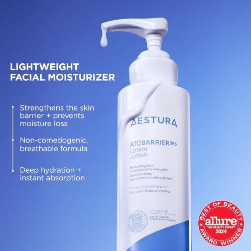 AESTURA ATOBARRIER365 Lightweight Korean Face Moisturizer with Ceramides | Strengthens Barrier, Fast-Absorbing Hydration, Suitable for Dry, Normal & Sensitive Skin, 150ML / 5.07 fl. Oz. 5.07 Fl Oz (Pack of 1)