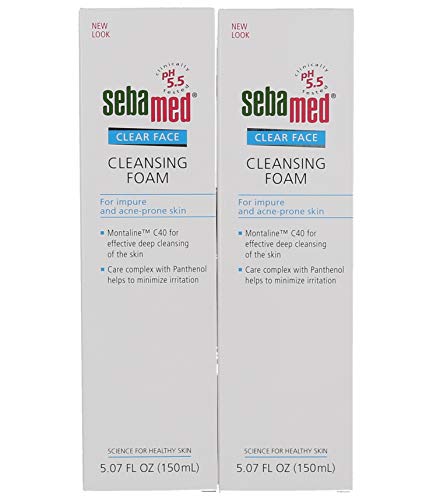 Sebamed Clear Face Cleansing Foam Gentle Face Wash for Impure Oily and Acne-prone Skin 5.07 Fluid Ounces (Pack of 2) 1 Count (Pack of 2)