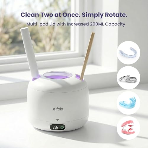 Ultrasonic Retainer Cleaner Machine with UV, 45kHz, Dental Pod