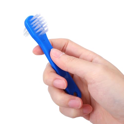 60 Pcs Denture Brush Set, Dual-Headed Firm Bristle Denture Toothbrush for Cleaning False Teeth, Retainers, Braces, Oral Appliances - Individually Packed Denture Brushes