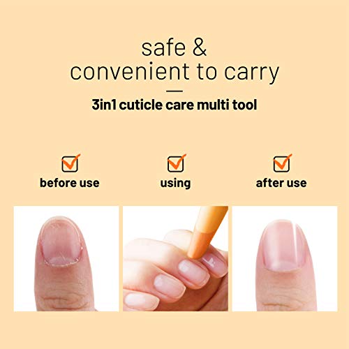 3-in-1 Cuticle Care Multi Tools, Cuticle Pusher, Trimmer, Nail Knife, Compact Pocket Size Nail Care Kit, All-In-one Manicure & Pedicure Tools Set for Fingernails and Toenails,MADE IN KOREA