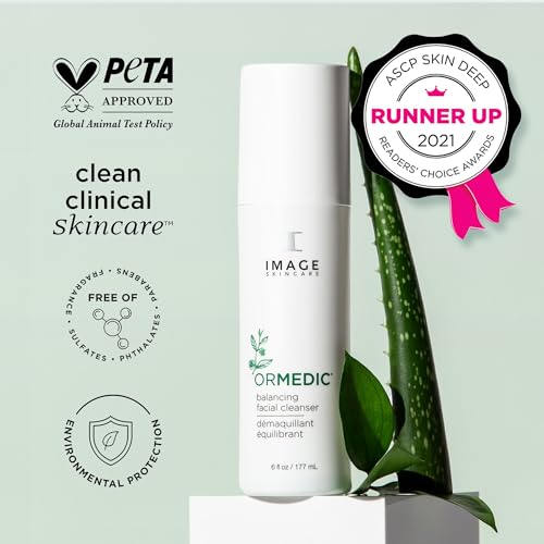 IMAGE Skincare, Ormedic pH Balancing Facial Cleanser, Mild Foaming and Hydrating Face Wash with Aloe Vera 6 Fl Oz (Pack of 1)