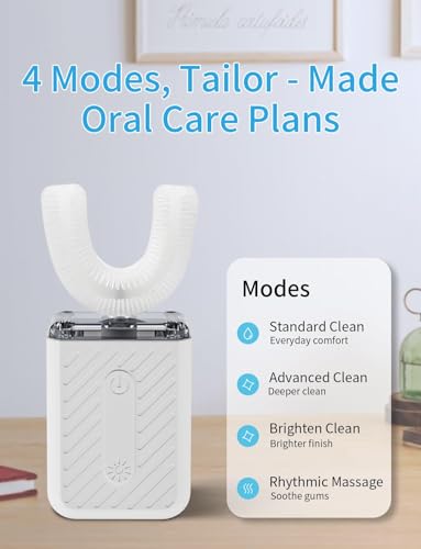 U-Shaped Electric Toothbrush, IPX7 Waterproof with Magnetic Contact Charging Pine Green