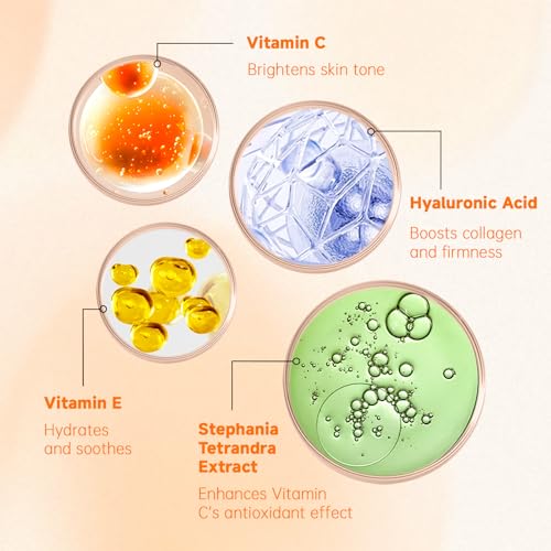 VGO Vitamin C Serum for Face, Vit C Anti Aging Serum with Hyaluronic Acid & Vitamina E, Deep Hydration Facial Care for All Skin Types, 2.02oz / 60ml 2.02 Fl Oz (Pack of 1)