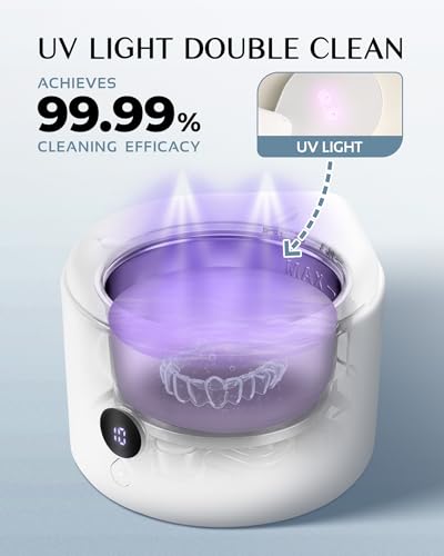 FSA HSA Eligible | 45khz Ultrasonic Retainer Cleaner Machine with UV White