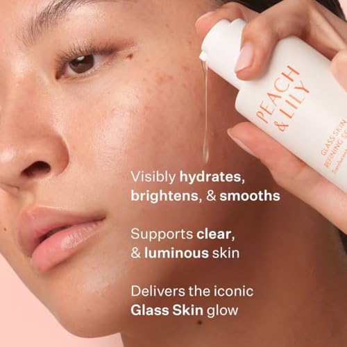 Peach & Lily - Glass Skin Refining Serum for Face (1.35 ounces) - Hyaluronic Acid Niacinamide Serum - Sensitive Skin - Vitamin B3, Peach & Yam, Peptides - Self Care, Vegan, Cruelty Free, Korean Beauty