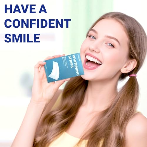 Teeth Whitening Strips Kit for Sensitive,Non-Slip Enamel-Safe Strips for Whiter Teeth (1 Count (Pack of 21))