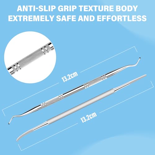 2PCS Ingrown Toenail File and Lifters, Upgraded Professional Surgical Safe Ingrown Toenail Removal Kit Ingrown Toenail Tool White
