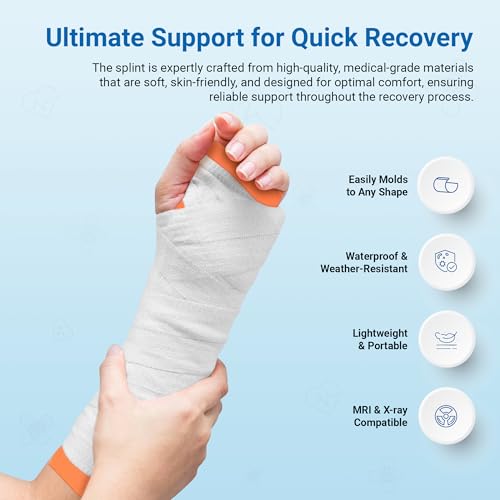 Primacare IS-5236 36", 3-Pack, Padded Aluminum Splint for Hands, Legs, Fractured Limbs, Nose, Ankle or Braces, Universal Waterproof Medical Tactical Splints for First Aid and Emergency Support, Orange