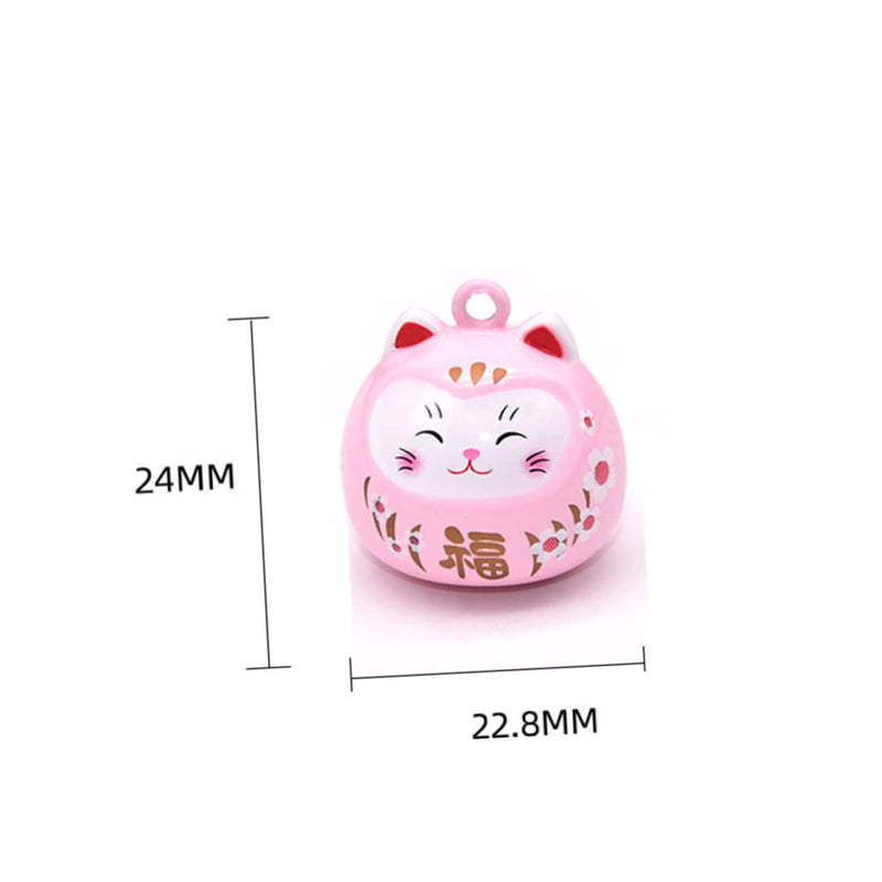 Cartoon Cat Bells Pendant Japanese Water Bells Copper Accessories for Crafts Keychains Phone Charms and Purse Charms Pink 2.482.28*2.28cm - BeesActive Australia