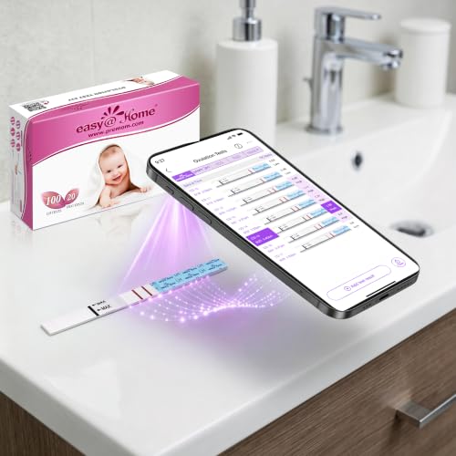 Easy@Home Ovulation & Pregnancy Test Strips Combo Kit, 100 LH + 20 hCG 120 Count (Pack of 1)