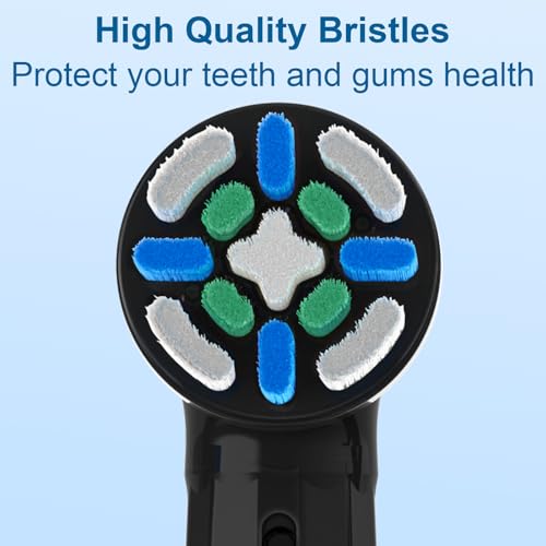 8 Pcs IO Replacement Heads Compatible with Oral B IO 2/3/4/5/6/7/8/9/10 Electric Toothbrush, Brush Heads for Teeth Clean Compatible with Oral B IO (Black) Black 8 Count (Pack of 1)