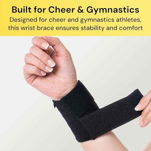 BraceUP Cheer Wrist Braces – Gymnastics & Cheerleading Wrist Support Wraps for Kids and Teens, Lightweight, Low-Profile Design, 2-Pack