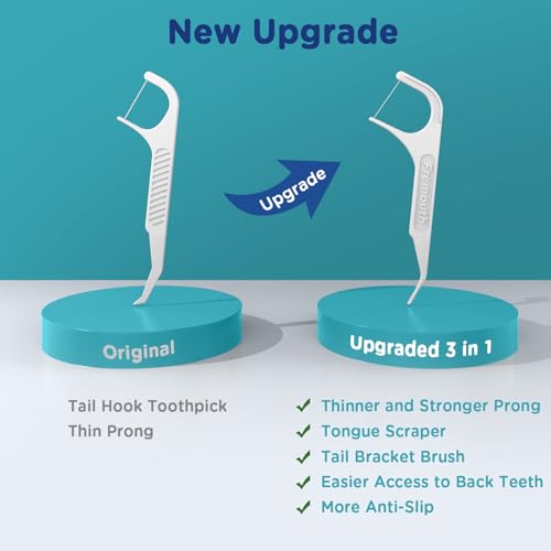 Fremouth 3-in-1 Braces Flossers - Orthodontic Dental Floss Picks, 300 Count 1 Count (Pack of 300)