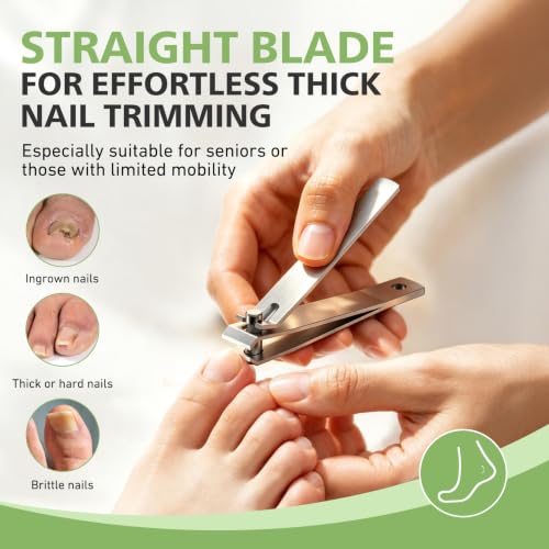 BALUCA Nail Clippers Set, Toenail and Fingernail Clipper Cutter for Men Silver