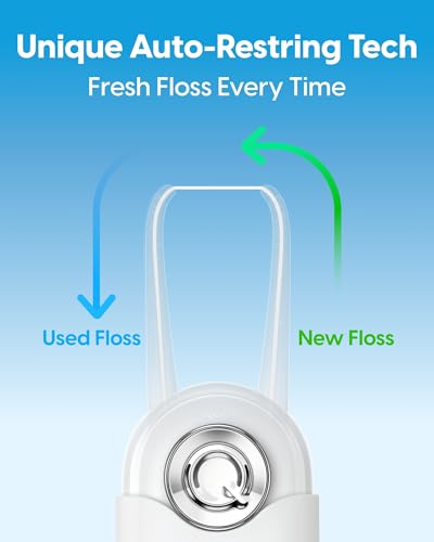 UpFlosser C1S Value Color Duo Bundle, 2 UpFlosser C1S + 3 Extra Unflavored Floss Capsules, Reusable Auto-Restringing Flosser for Quick & Deep Clean (Reef Green + Sand Yellow)