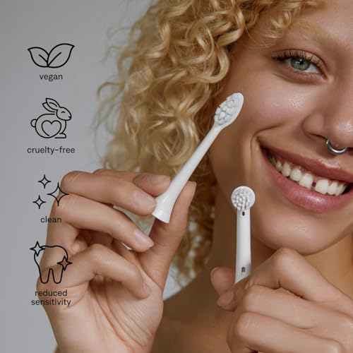 PLUS ULTRA Sonic Electric Toothbrush Replacement Heads 6 Pack – Compatible Click-On Brush Heads – Soft Bristles for Sensitive Teeth – Made with Recycled Plastic – Eco-Friendly 1