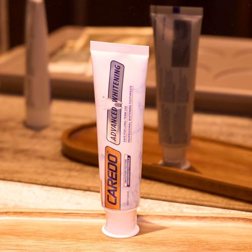 CAREDO Extra Strength Whitening Toothpaste for Adults, Enamel-Safe Polishing Micro Particles with Hydroxyapatite, Powerful Stain Removal, Fluoride-Free, 3.52 oz