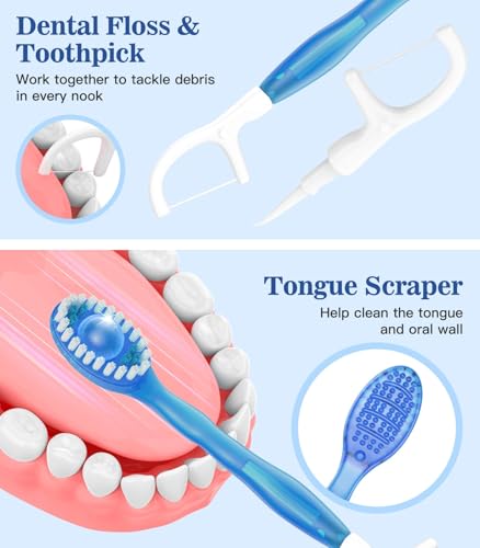 48 Pack 5-in-1 Travel Toothbrush Set for All Ages Mixed Flavor 1 Count (Pack of 48)