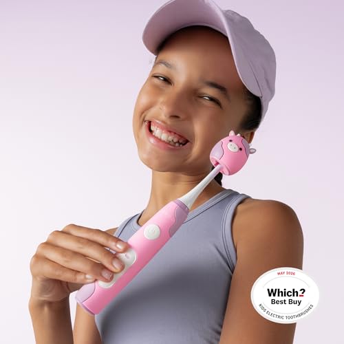 ORDO Squishmallows Electric Toothbrush, Sonic Toothbrushes for Kids, Rechargeable, 3 Brushing Modes, Over 5 Weeks Battery Life Extra Brush Head Included, Gift for Kids Aged 4 Years and Up, Patty