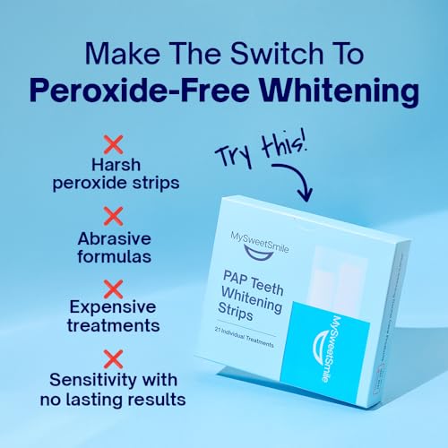 MySweetSmile Teeth Whitening Strips – 14 Treatments + 7 Free (42 Strips)