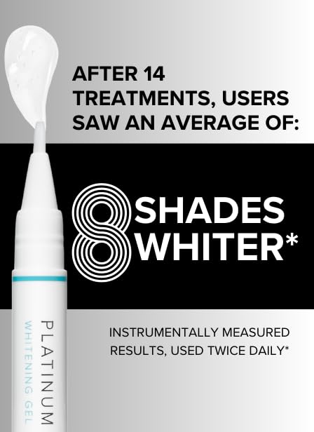 intelliWHITE Platinum Teeth Whitening Pen Kit with Mouth Guard, 14% Hydrogen Peroxide Whitening Treatment, Removes Stains, Safe for Veneers Crowns & Caps, Dentist Formulated, Made in USA