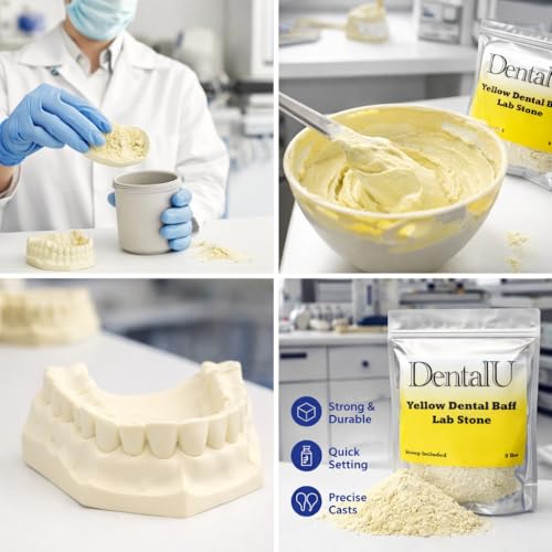 1 lb Dental Yellow Buff Stone for Dental Labs - All Purpose Compound - Scoop Included. Gypsum Type III