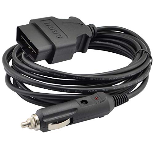 3M/10ft OBD II Vehicle ECU Emergency Power Supply Cable Memory Saver with Alligator Clip-On 12V Car Battery Cigarette Lighter Power Socket Extension Cable