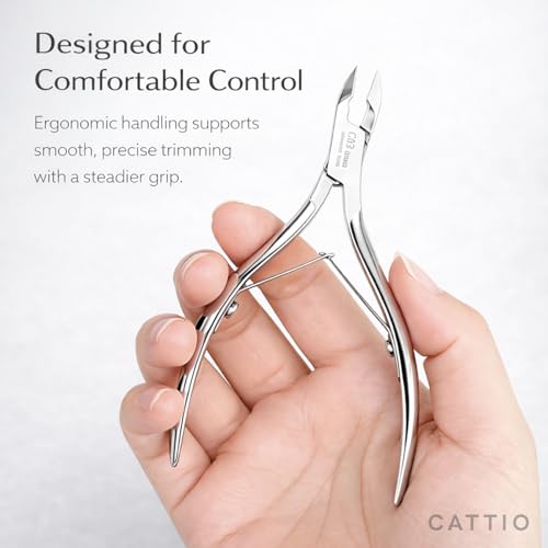 Cuticle Trimmer with Cuticle Pusher and Cutter, Professional Stainless Steel Nippers, Cutter Clippers, Cuticle Remover, Durable Pedicure Manicure Tools for Fingernails and Toenails Dead Skin