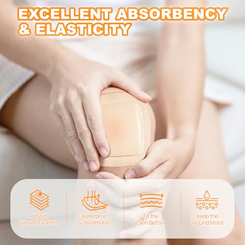 Carbou Silicone Super Absorbent Wound Dressing 5" x 5", 10 Individual Pack 5"x5"