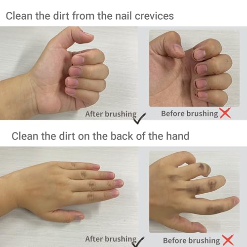 Nail Brush for Cleaning Fingernails 2 Sided Hand Fingernail Scrub Brush with Soft Stiff Bristles Nail Cleaning Brush 4PCS Nail Scrubber Brushes for Men Women Kids