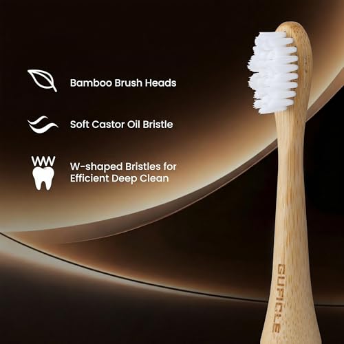 Sonic Electric Toothbrush with Bamboo Heads Black