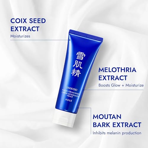 SEKKISEI Facial Cream Wash Hydrating Foaming Face Cleanser, 4.5 oz